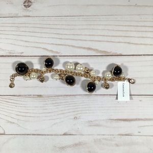 Charter Club Bracelet Blk Wht Prl Lne NWT Reg $39.95